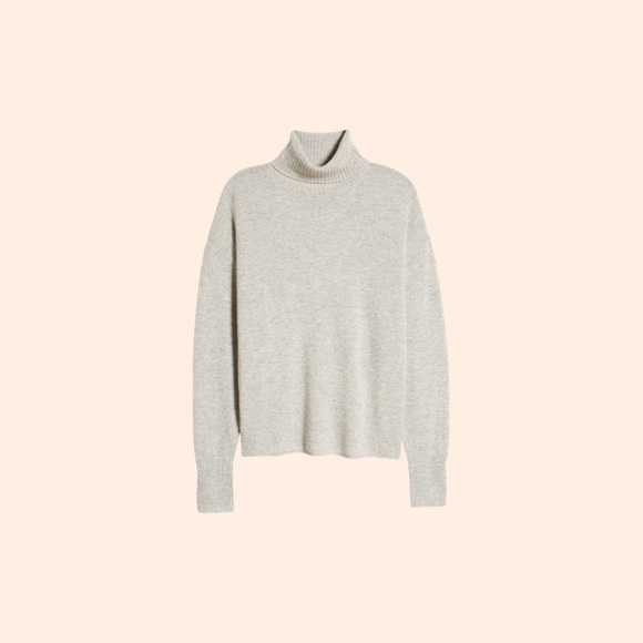 Reformation Sweaters - Reformation Cashmere Boyfriend Turtleneck (Grey)